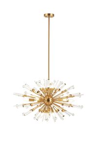 Noon Oval Pendant 12 Light E14 Antique Gold/Clear Glass