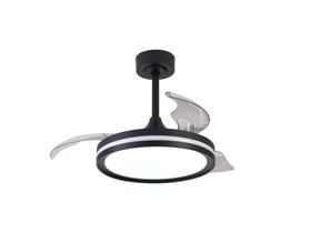 North 40W LED Dimmable White/RGB Ceiling Light With Built-In 28W DC Reversible Fan, Remote Control 3000-6500K, 2500lm, Black, 5yrs Warranty