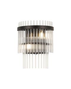 Filo Wall Lamp 2 Light E14, Brown Oxide/Clear Glass Rods
