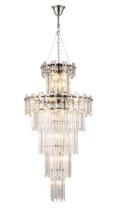 Anson 61cm Tall Pendant 17 Light E14, Polished Nickel/Clear Glass Item Weight: 21.8kg