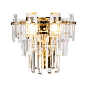 Anson Wall Lamp 2 Light E14, French Gold/Clear Glass