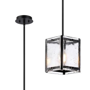 Arav Multi Height Pendant/Semi Flush, 1 Light E27, Matt Black