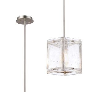 Arav Multi Height Pendant/Semi Flush, 1 Light E27, Satin Nickel