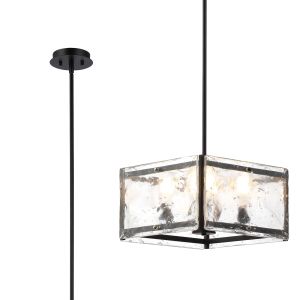 Arav Multi Height Pendant/Semi Flush, 4 Light E27, Matt Black
