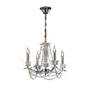 Nydia 55cm Pendant 4 Light E14 Polished Chrome/Crystal