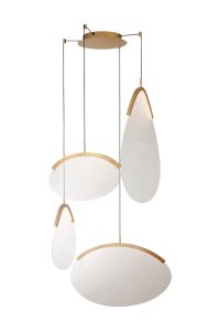 Oasis 70cm 4 Light Pendant, 54W LED, 3000K, 7070lm, Triac Dimmable, Gold, 3yrs Warranty