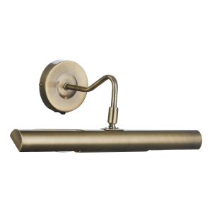 Onedin 2 Light E14 Antique Brass Picture Light With Positionable Head & Built In Rocker Switch