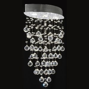 Endon OPERA-3CH 3 Light Ceiling Fitting In Chrome With Glass Beads 3 Light In Chrome