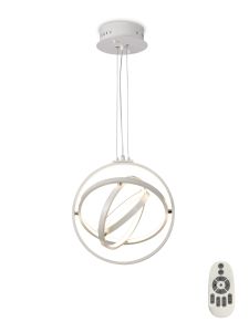 Orbital Pendant Round 40cm, 4 Ring, 54W LED 3000K, 2000lm, RF Remote Control White, 3yrs Warranty