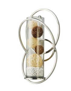 (DH) Oreo Wall Lamp Mounted Candle Holder Polished Chrome/Clear Glass