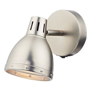 Osaka 1 Light  E14 Antique Chrome Adjustable Wall Spotlight With Built In Rocker Switch