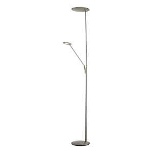 Oundle 2 Light LED Integrated Mother And Child Floor Lamp (Adjustable Reading Light) Satin Nickel