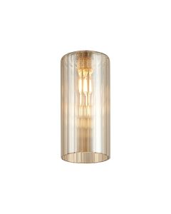 Giuseppe 7x15cm Slim Tube Ribbed (AK) Cognac Glass Shade
