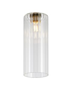 Giuseppe 8x20cm Slim Tube Ribbed (AK) Clear Glass Shade
