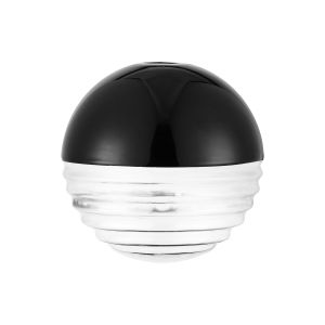 Giuseppe 15cm Two-Tone Round Spiral Glass Shade (AM), Black Plated/Clear