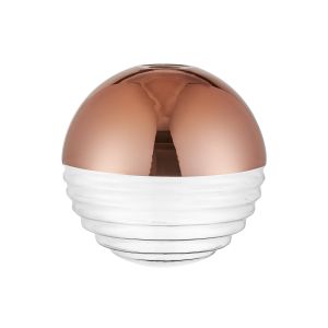 Giuseppe 15cm Two-Tone Round Spiral Glass Shade (AM), Copper/Clear