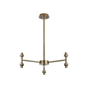 Giuseppe Antique Brass 3 + 3 Light G9 Universal Up/Down Pendant (FRAME ONLY), Suitable For A Vast Selection Of Glass Shades