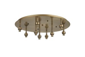 Giuseppe 60cm Antique Brass Round 9 Light G9 Universal Flush Light (FRAME ONLY), For A Vast Range Of Glass Shades