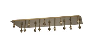Giuseppe Antique Brass Rectangle 14 Light G9 Universal Flush Light (FRAME ONLY), For A Vast Range Of Glass Shades