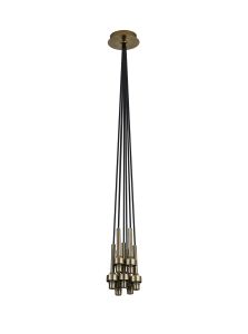 Giuseppe 15cm Antique Brass 7 Light G9 Universal 1.5m Cluster Pendant (FRAME ONLY), For A Vast Range Of Glass Shades