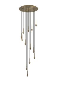Giuseppe 56cm Antique Brass 13 Light G9 Universal 2.5m Round Multiple Pendant (FRAME ONLY), For A Vast Range Of Glass Shades