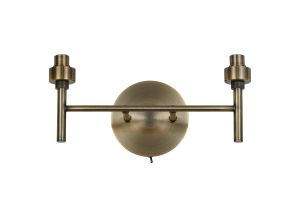 Giuseppe Antique Brass 2 Light G9 Universal Switched Wall Lamp (FRAME ONLY), For A Vast Range Of Glass Shades
