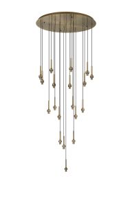 Giuseppe 75cm Antique Brass 19 Light G9 Universal 3.5m Round Multiple Pendant (FRAME ONLY), For A Vast Range Of Glass Shades