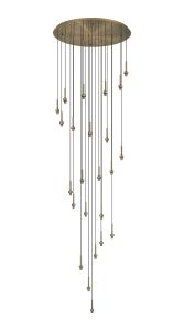 Giuseppe 85cm Antique Brass 24 Light G9 Universal 5m Round Multiple Pendant (FRAME ONLY), For A Vast Range Of Shades, Item Weight: 15.6kg