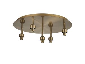 Giuseppe 45cm Antique Brass Round 5 Light G9 Universal Flush Light (FRAME ONLY), For A Vast Range Of Glass Shades
