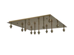 Giuseppe Antique Brass Square 13 Light G9 Universal Flush Light (FRAME ONLY), For A Vast Range Of Glass Shades