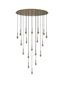 Giuseppe Antique Brass 19 Light G9 Universal 2m Drop Oval Multiple Pendant (FRAME ONLY), For A Vast Range Of Glass Shades