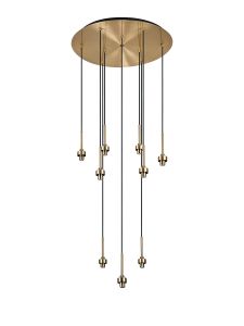 Giuseppe 50cm Antique Brass 9 Light G9 Universal 2.5m Round Multiple Pendant (FRAME ONLY), For A Vast Range Of Glass Shades