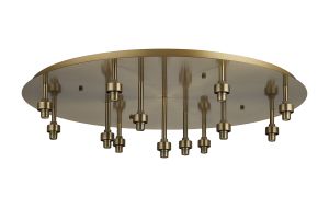 Giuseppe 80cm Antique Brass Round 13 Light G9 Universal Flush Light (FRAME ONLY), For A Vast Range Of Glass Shades