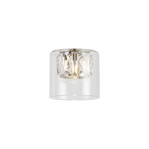 Giuseppe 12x11cm Double Crystal Glass (AB) Clear Glass Outer And Chrome / Clear Crystal Inner Shade