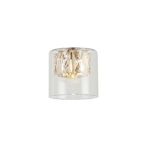 Giuseppe 12x11cm Double Crystal Glass (AB) Clear Glass Outer And French Gold / Clear Crystal Inner Shade