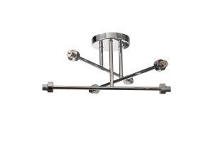 Giuseppe 52cm Polished Chrome 6 Light G9 Universal Crossed Arm Semi Flush Light (FRAME ONLY), For A Vast Range Of Glass Shades