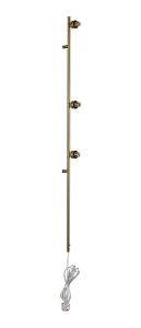 Giuseppe Antique Brass 1.2m 3 Light G9 Universal Switched Plug-In Wall Lamp (FRAME ONLY), For A Vast Range Of Glass Shades