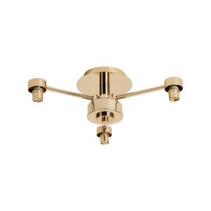 Giuseppe 37.5cm French Gold 3 Light G9 Universal Semi Flush Light (FRAME ONLY), For A Vast Range Of Glass Shades