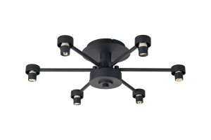 Giuseppe 45cm Satin Black 6 Light G9 Universal Semi Flush Light (FRAME ONLY), For A Vast Range Of Glass Shades