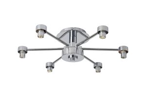 Giuseppe 45cm Polished Chrome 6 Light G9 Universal Semi Flush Light (FRAME ONLY), For A Vast Range Of Glass Shades