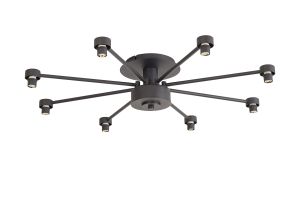 Giuseppe 70cm Satin Black 8 Light G9 Universal Semi Flush Light (FRAME ONLY), For A Vast Range Of Glass Shades
