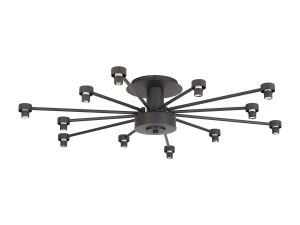 Giuseppe 85cm Satin Black 12 Light G9 Universal Semi Flush Light (FRAME ONLY), For A Vast Range Of Glass Shades
