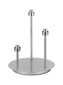 Giuseppe Polished Chrome 3 Light G9 Round Touch Switch Table Lamp Without Shade, For A Vast Range Of Glass Shades