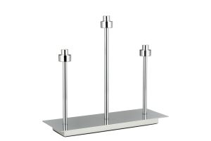 Giuseppe Polished Chrome 3 Light G9 Rectangular Touch Switch Table Lamp Without Shade, For A Vast Range Of Glass Shades