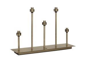 Giuseppe Antique Brass 5 Light G9 Rectangular Touch Switch Table Lamp Without Shade, For A Vast Range Of Glass Shades