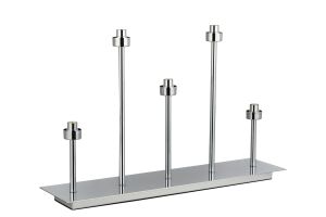 Giuseppe Polished Chrome 5 Light G9 Rectangular Touch Switch Table Lamp Without Shade, For A Vast Range Of Glass Shades