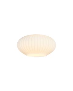 Giuseppe 16x9cm Oval Sphere Ribbed (Q) Opal Glass Shade