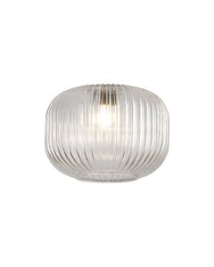 Giuseppe 18x13cm Pumpkin Shaped Ribbed (R) Clear Glass Shade