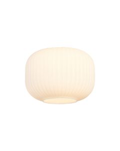Giuseppe 18x13cm Pumpkin Shaped Ribbed (R) Opal Glass Shade