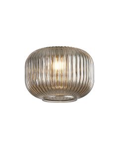 Giuseppe 18x13cm Pumpkin Shaped Ribbed (R) Smoked Glass Shade